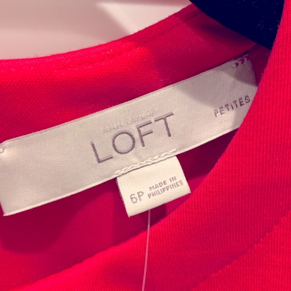 Loft dress Hot Pink with ruffle trim. Never worn! - Picture 3 of 4